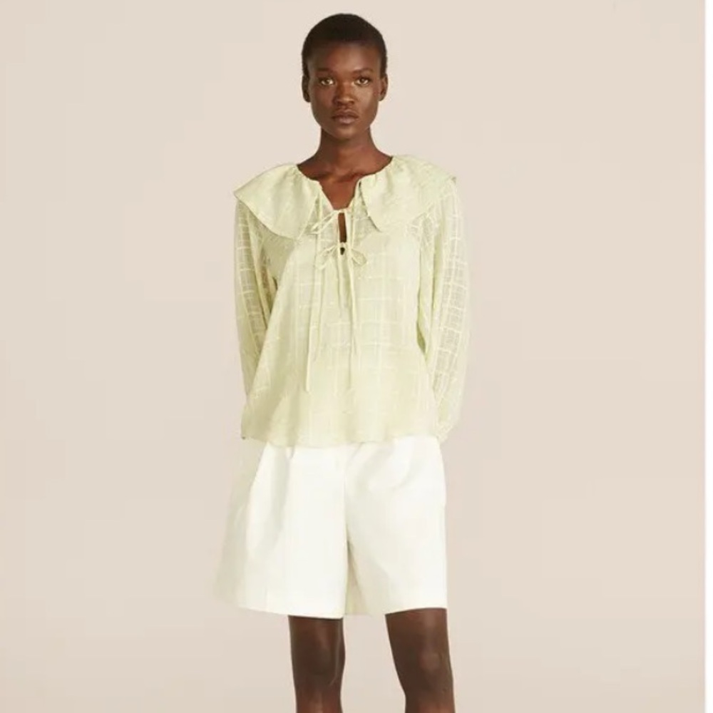 Silk Rebecca Taylor Daybreak Checkered Blouse.